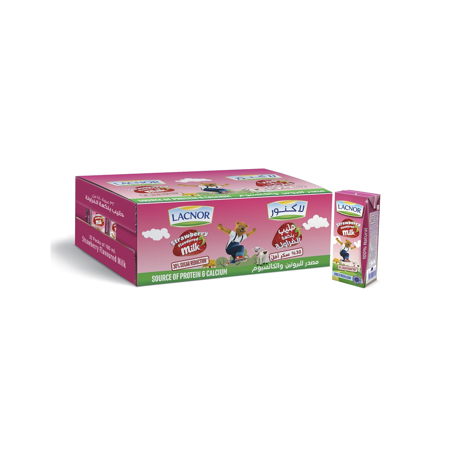 Lacnor Strawberry Milk 180 millilitres