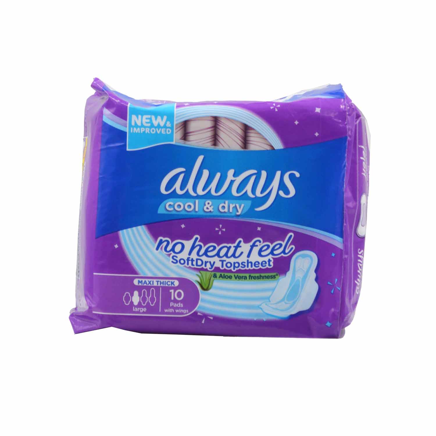 Always Sanitary Pads Cool & Dry Purple 10 pieces