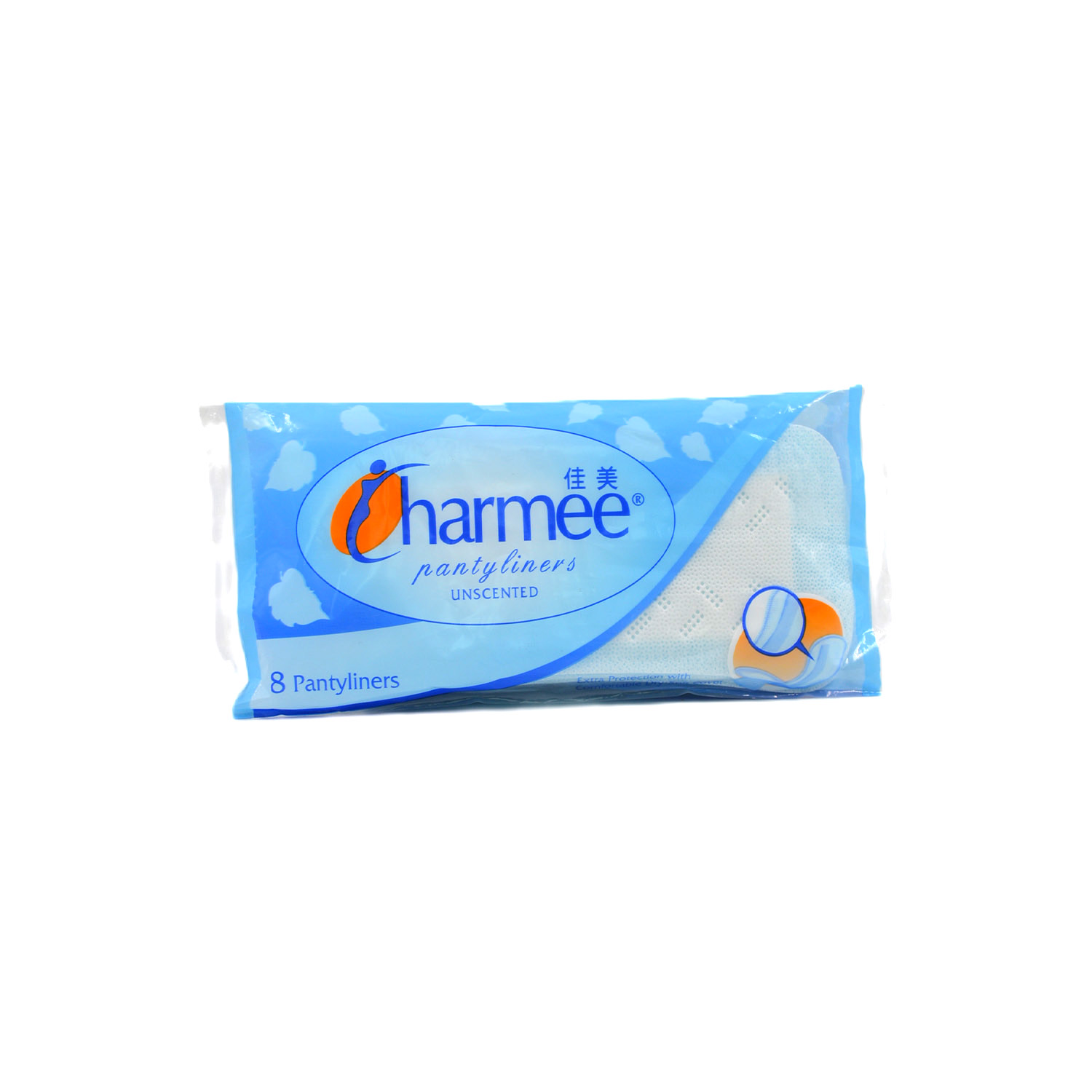 Charmee Pantyliner Breathable Unscented Blue 8 pieces