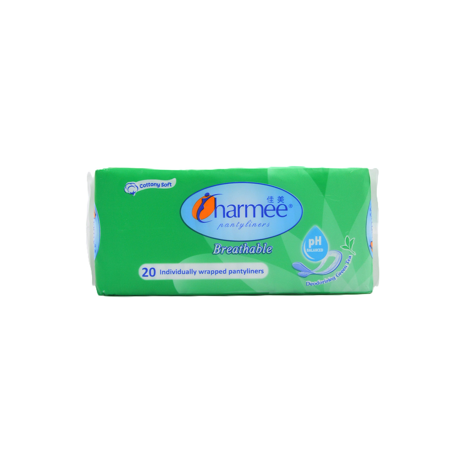 Charmee Pantyliners Breathable Deo Green Tea 20 pieces