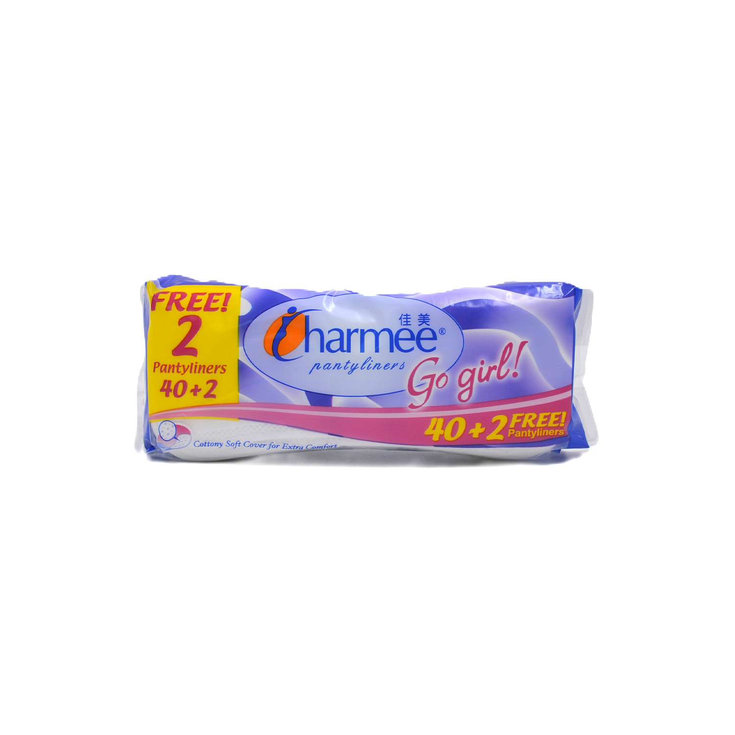 Charmee Pantyliner Go Girl Cottony Soft Cover 2 pieces