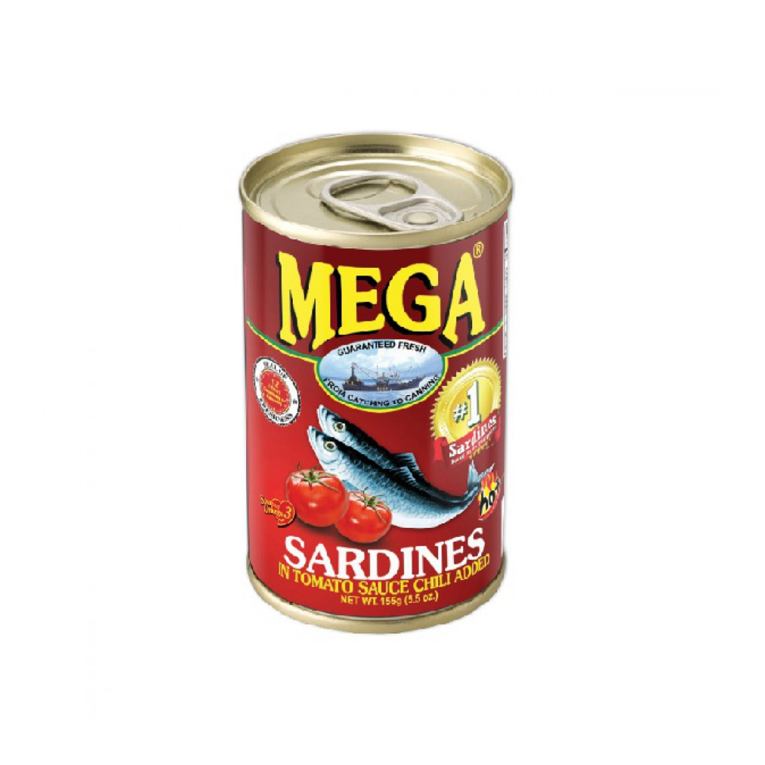 Mega Sardines Red In Tomato Sauce Chili Added 155 grams
