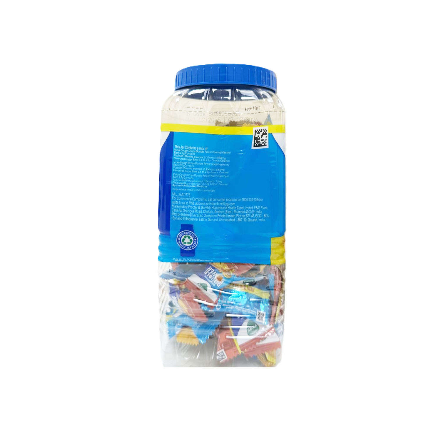 Vicks Cough Drops Double Power (105 + 5 Free) Drops (Menthol/Ginger/Honey) 283 grams