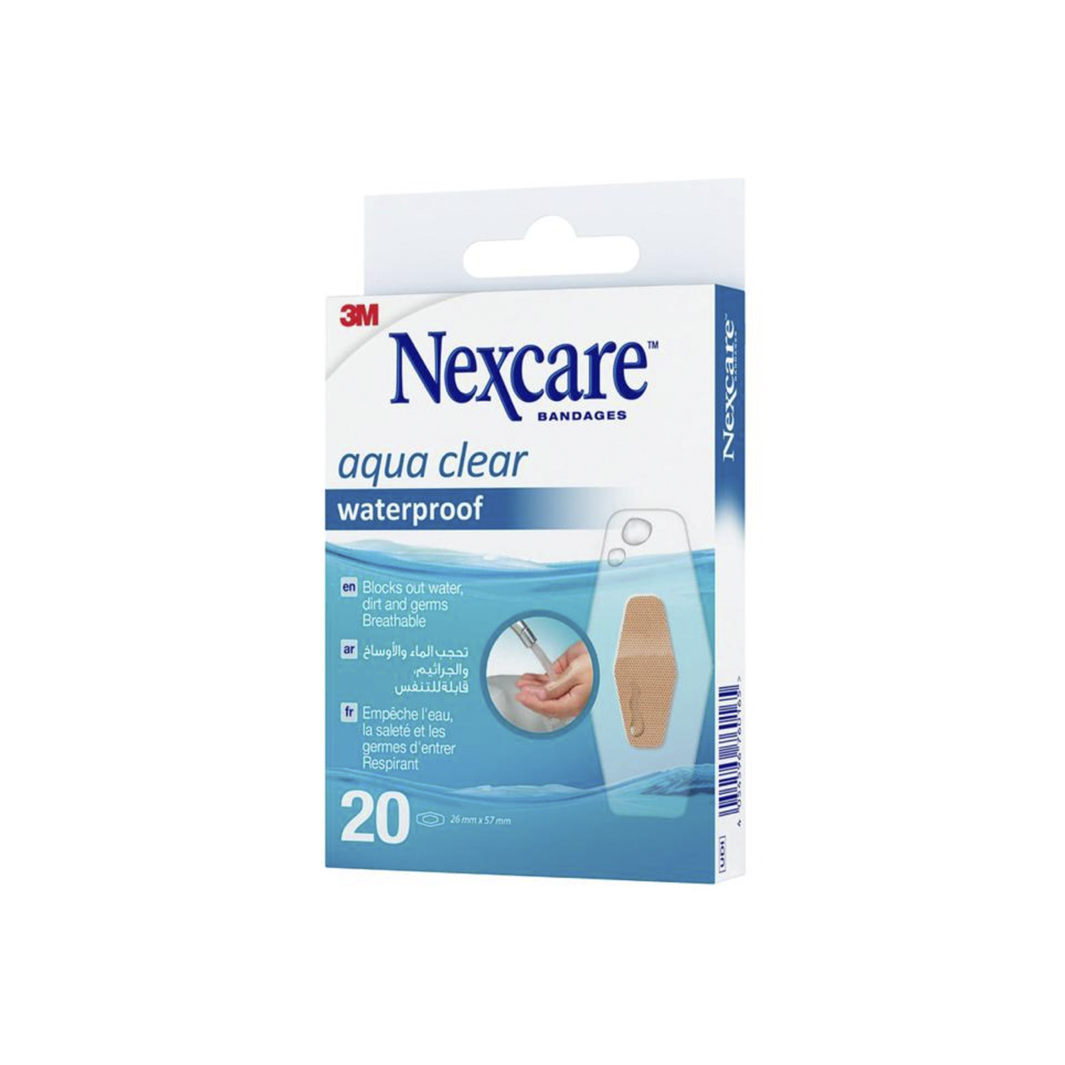 Nexcare Waterproof Bandages, Clear 20 pieces