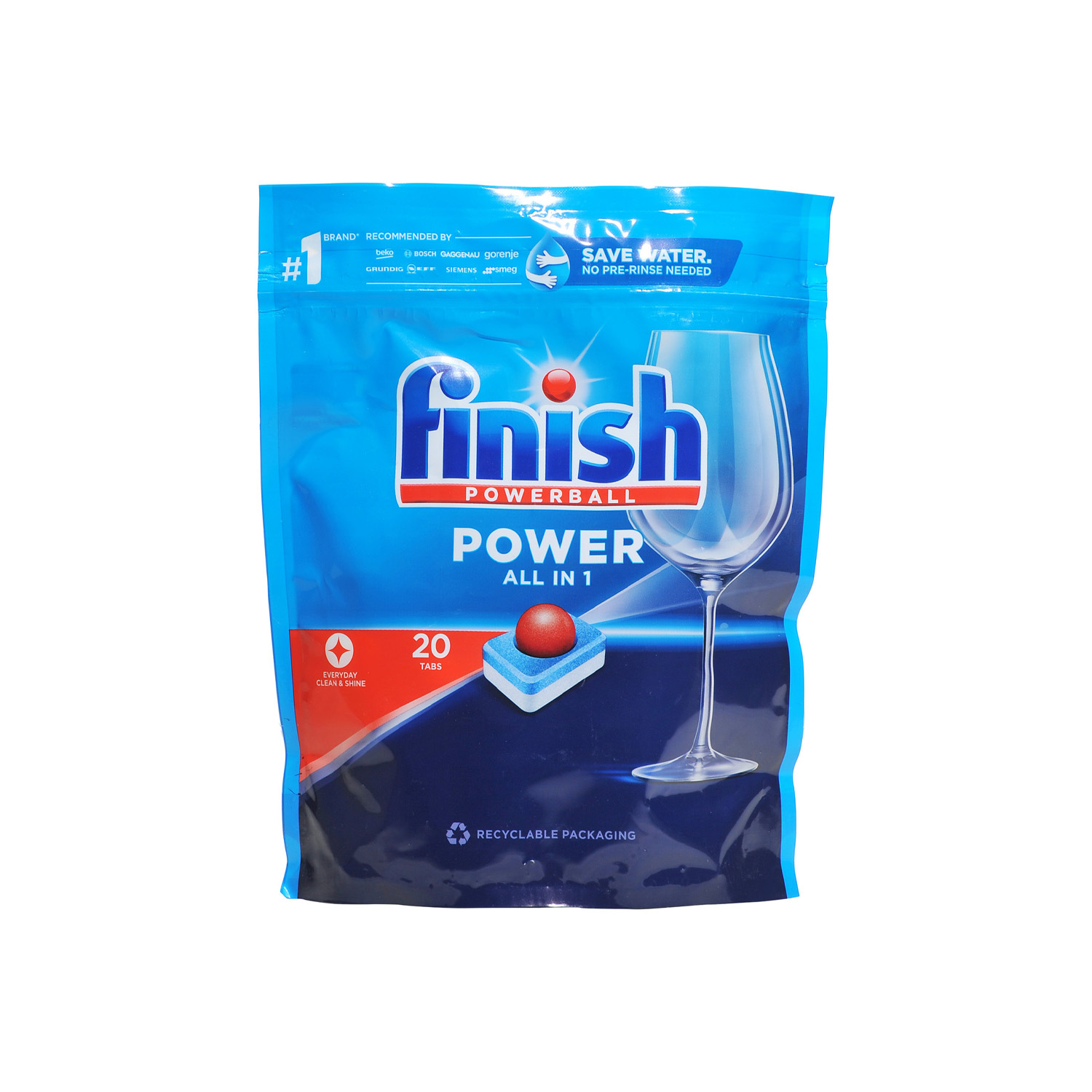 Finish Power All In 1 Dishwasher Tabs Regular 20 pieces