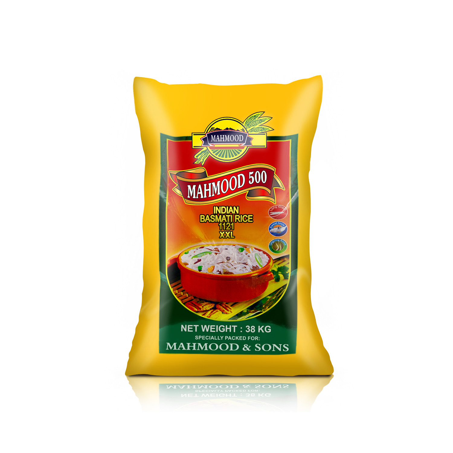 Mahmood 500 Indian 1121 Basmati Rice 38 Kilograms