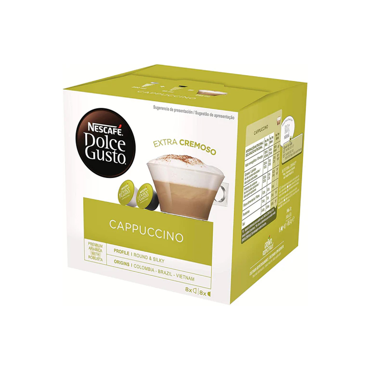Dolce Gusto Cappuccino 8 Capsulas Cafe 186.4 grams