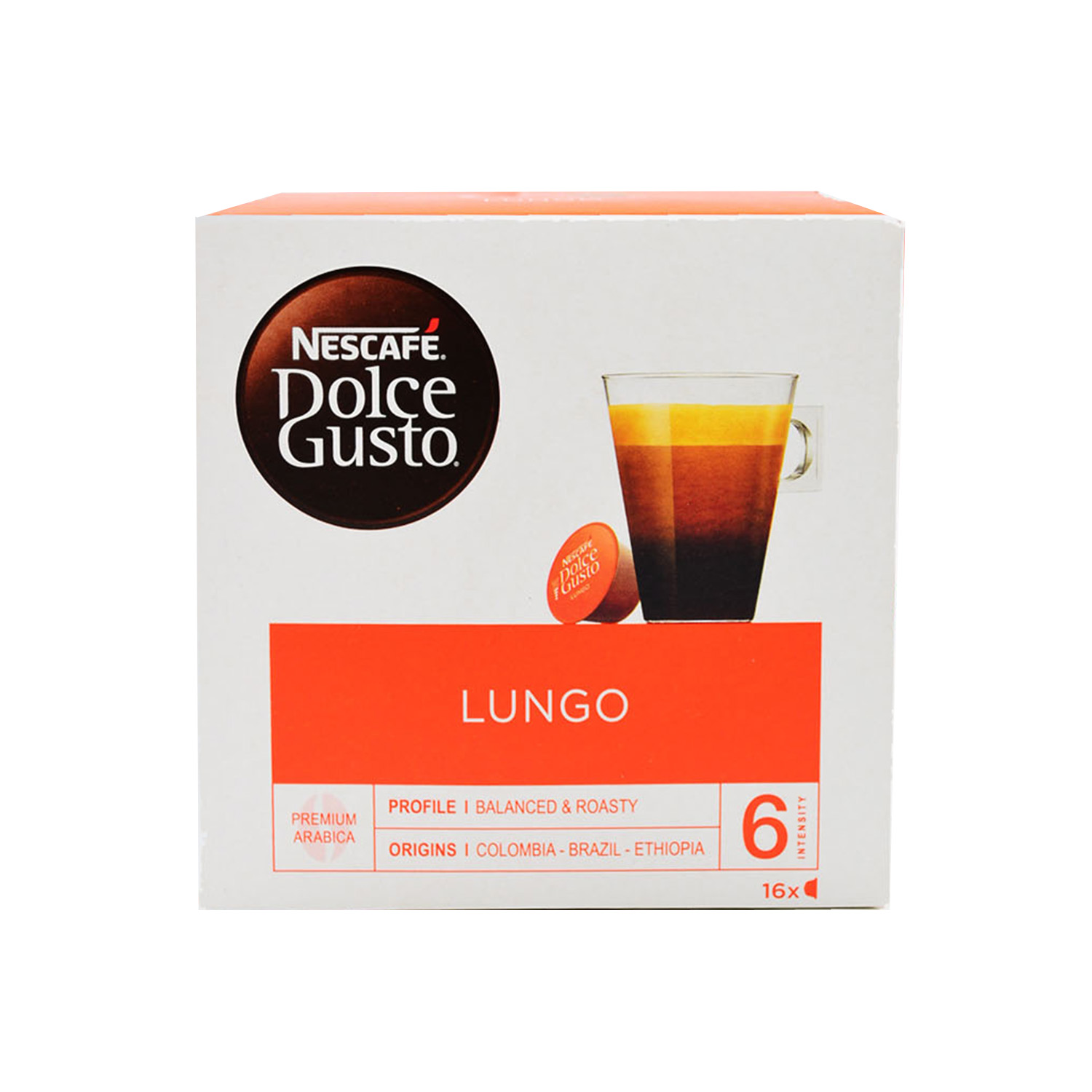Nescafe Dolce Gusto Lungo 16 Coffee Capsules 104 grams
