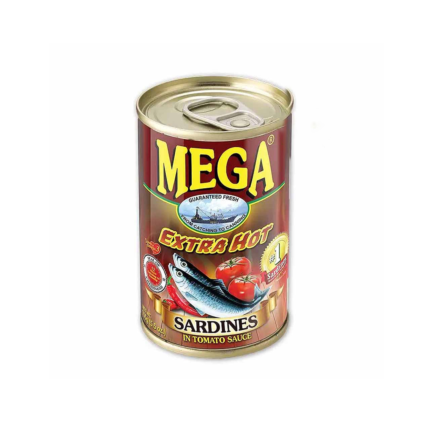 Mega Sardines In Tomato Sauce Extra Hot 155 grams