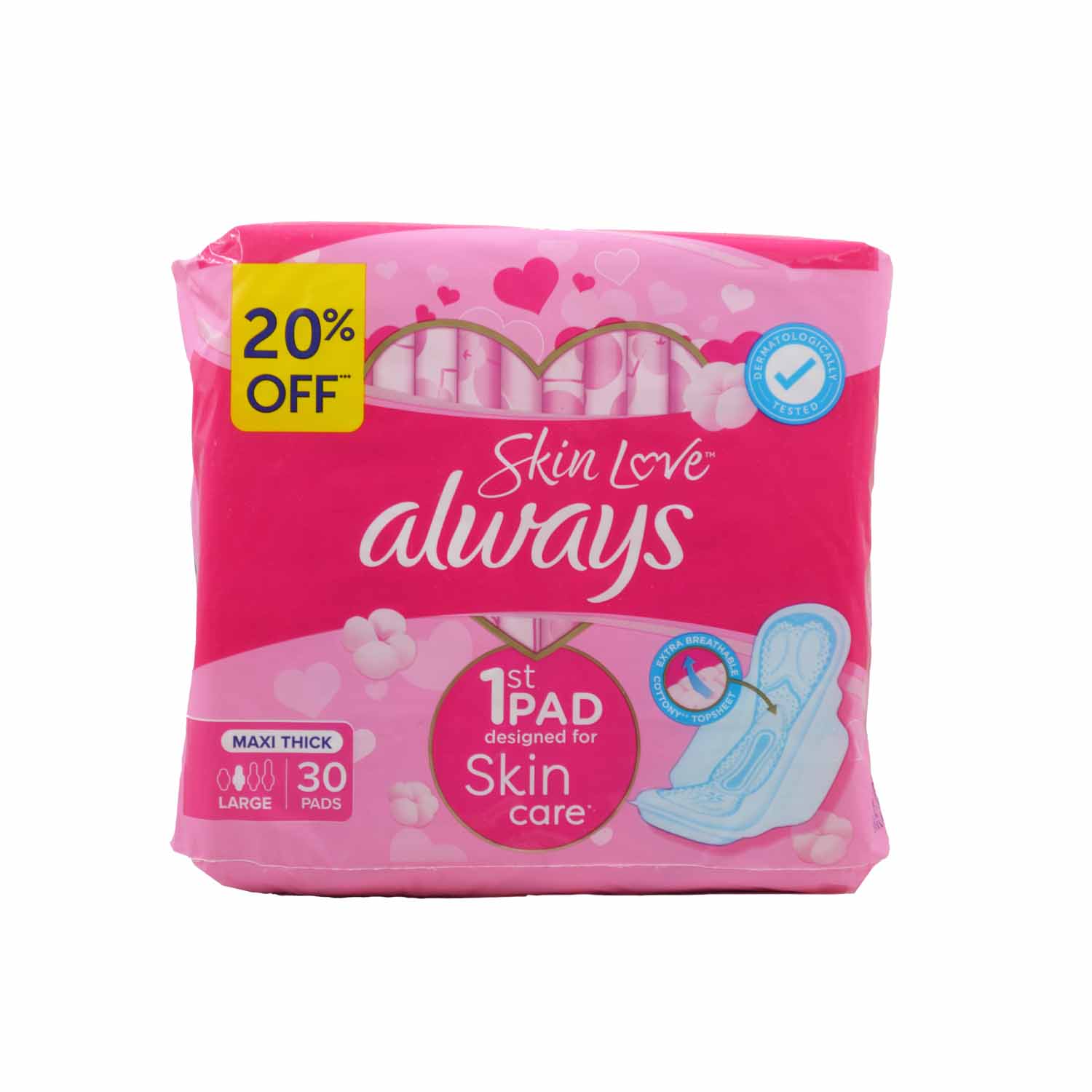 Always Sanitary Pads Maxi Thick Pink 30 pieces
