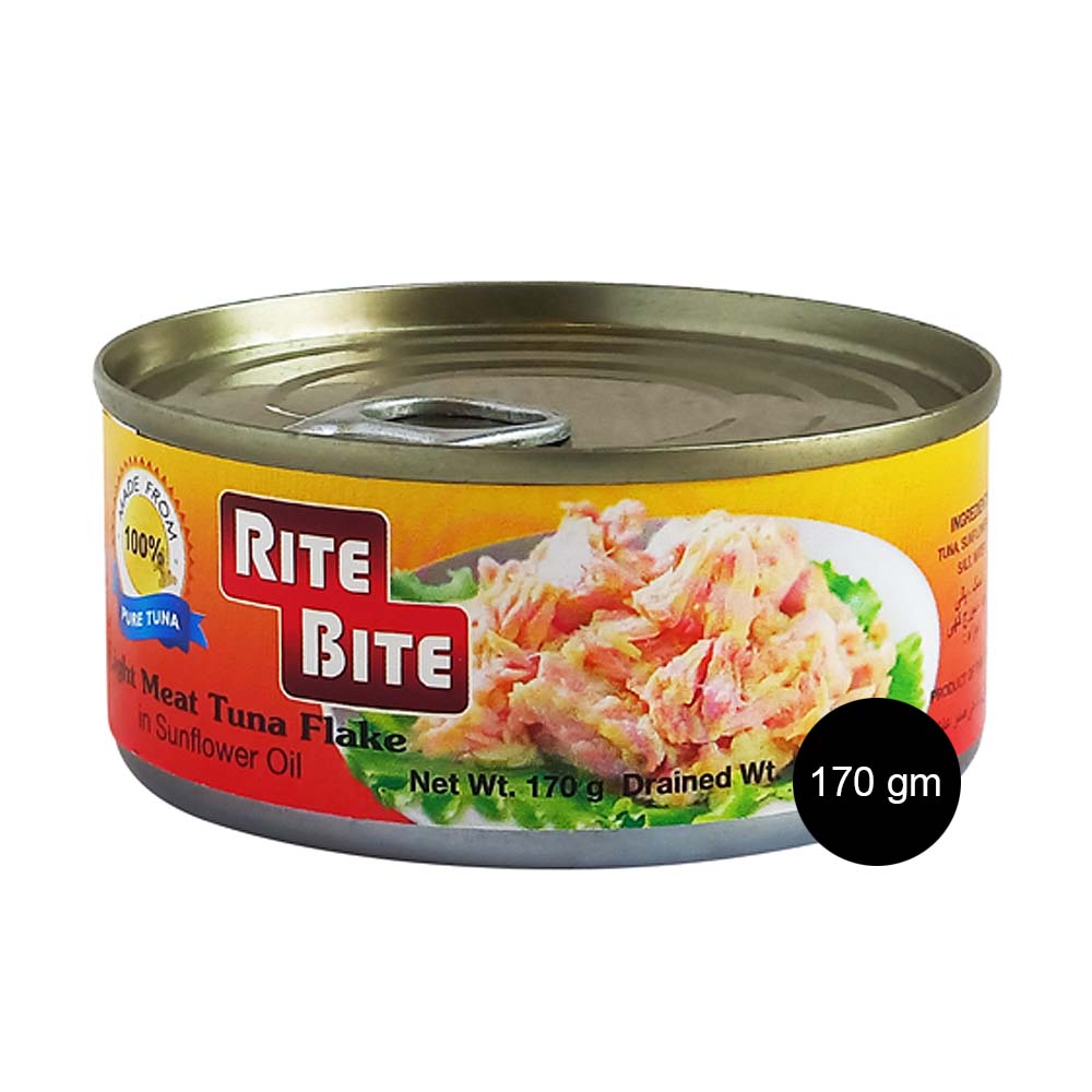 Rite Bite Light Meat Tuna Chunk In Sunflower Oil 170 grams