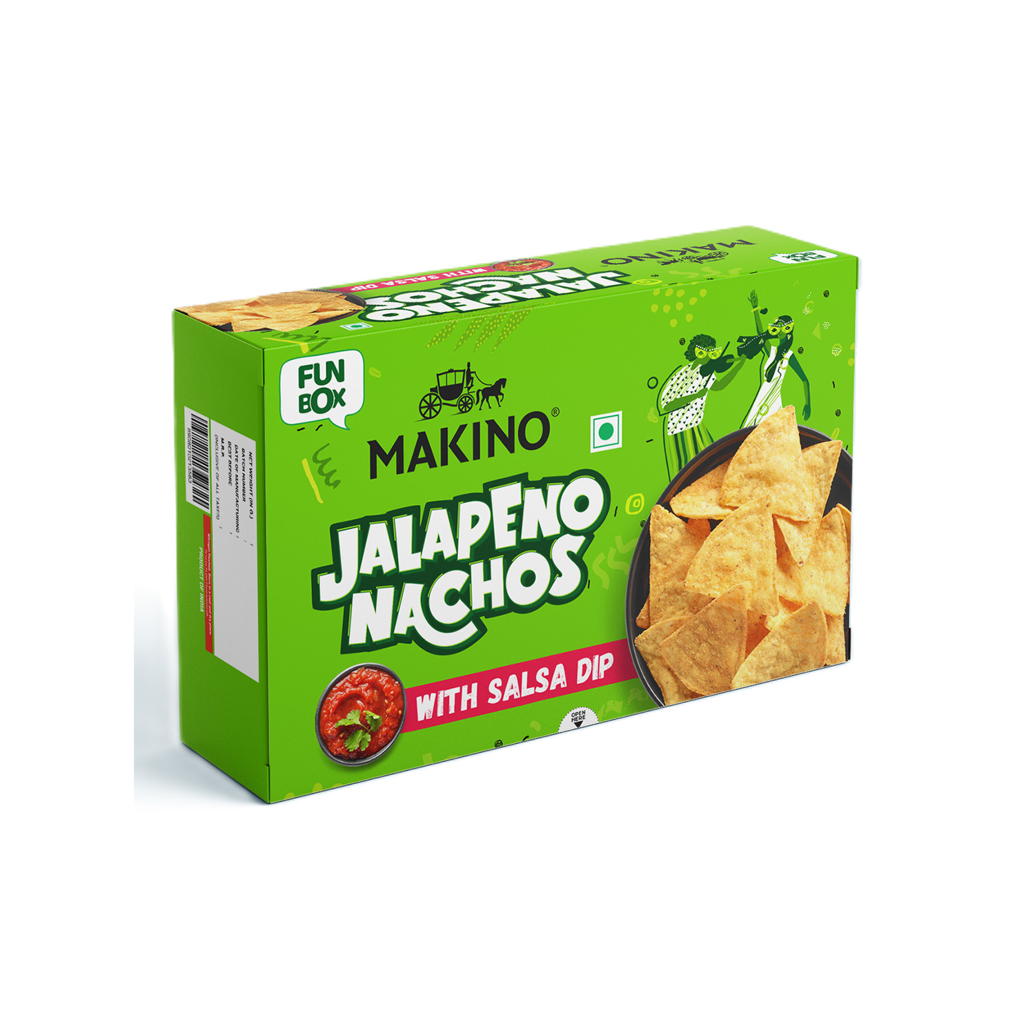 Makino Nacho Chips Funbox Cheese And Salsa Dip 40 grams