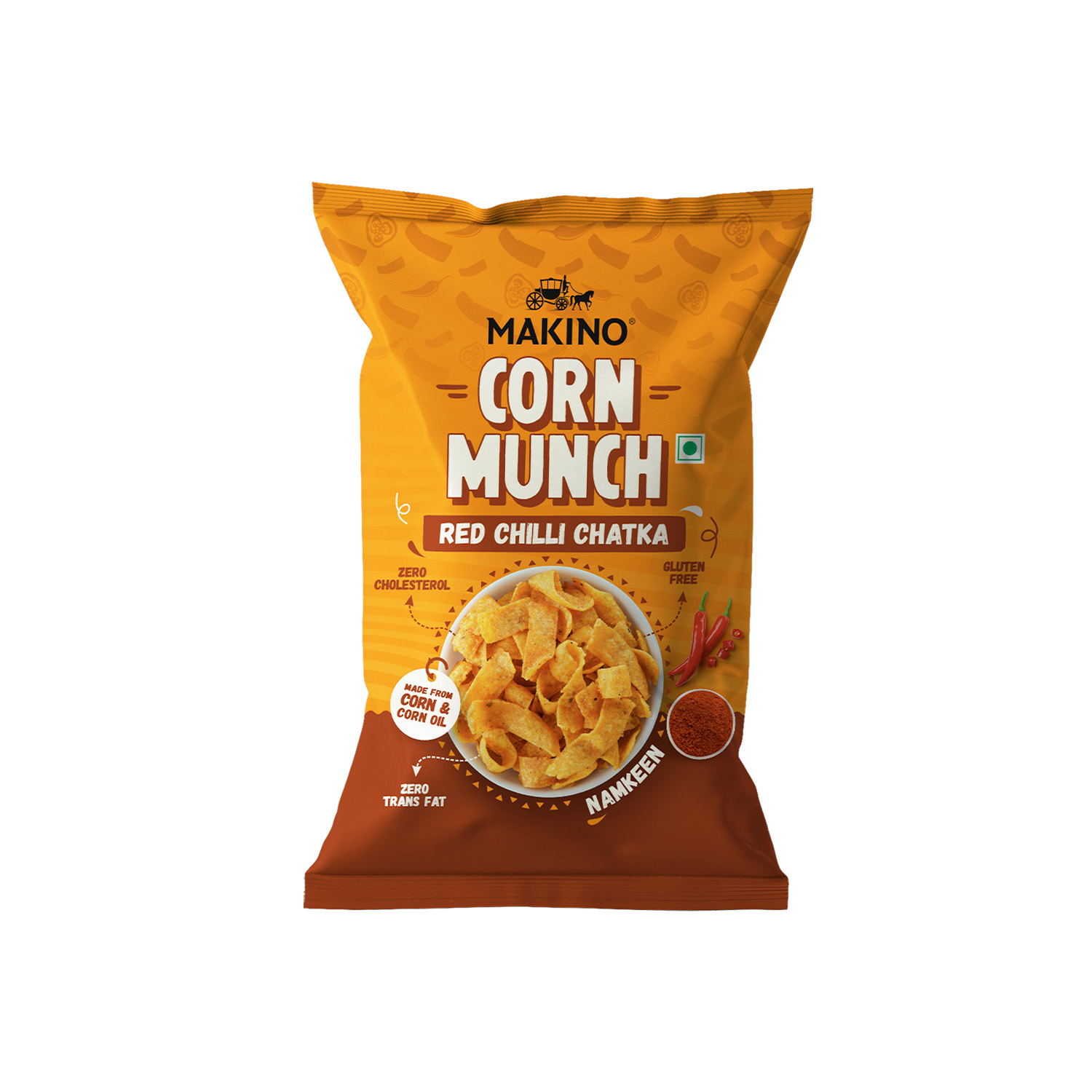Makino Corn Munch Red Chilli Chatka 150 grams