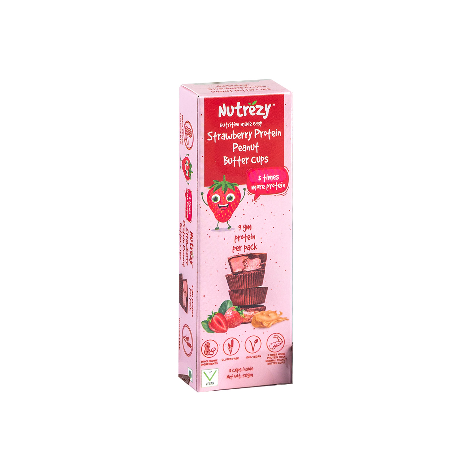Nutrezy Strawberry Protein Peanut Butter Cups 50 grams