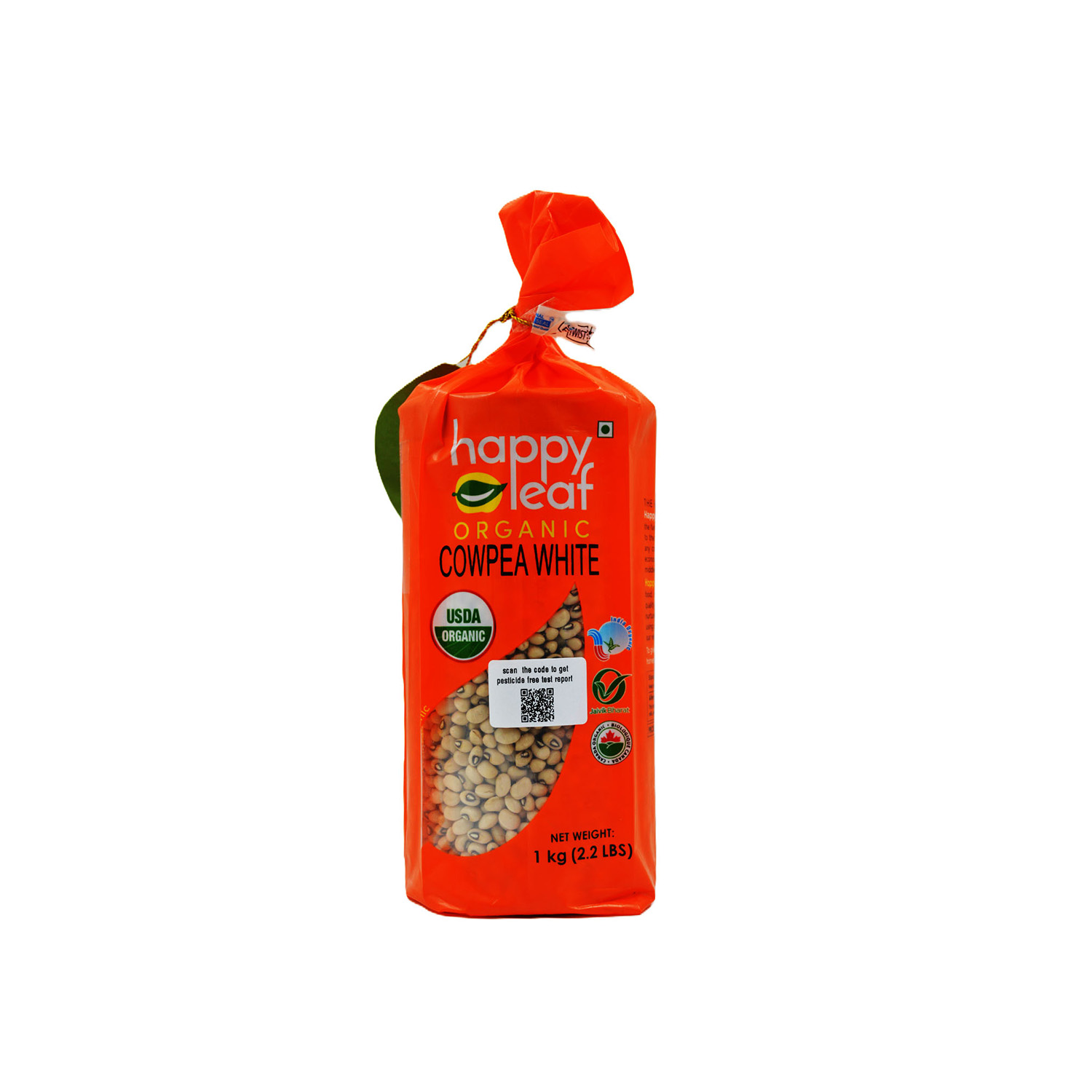 Happy Leaf Organic Cowpea White Whole 1 Kilogram