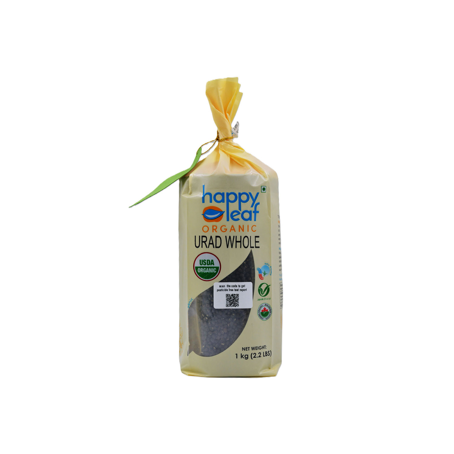 Happy Leaf Organic Urad Whole 1 kilogram