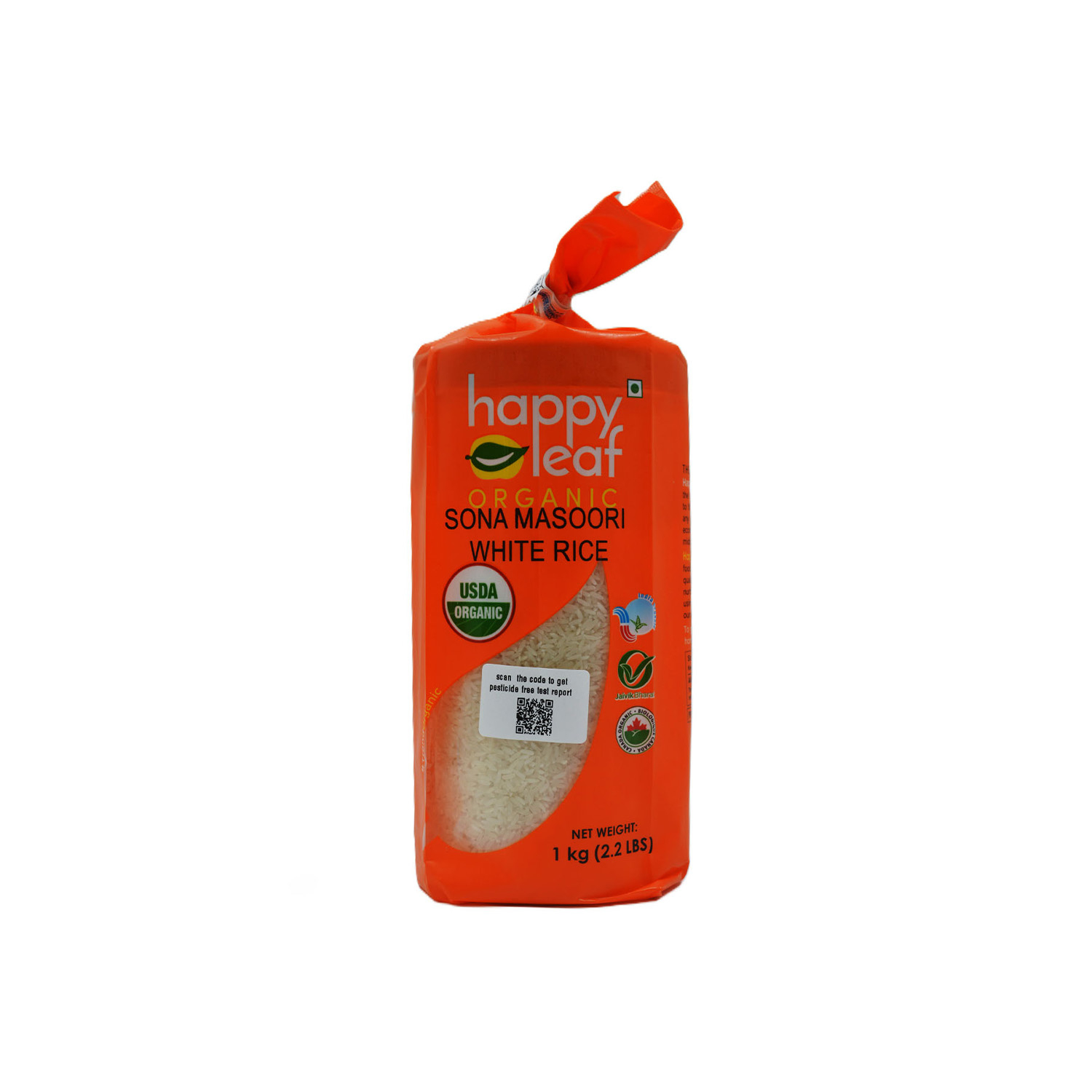 Happy Leaf Orgnaic Sona Masoori Rice White 1 kilogram