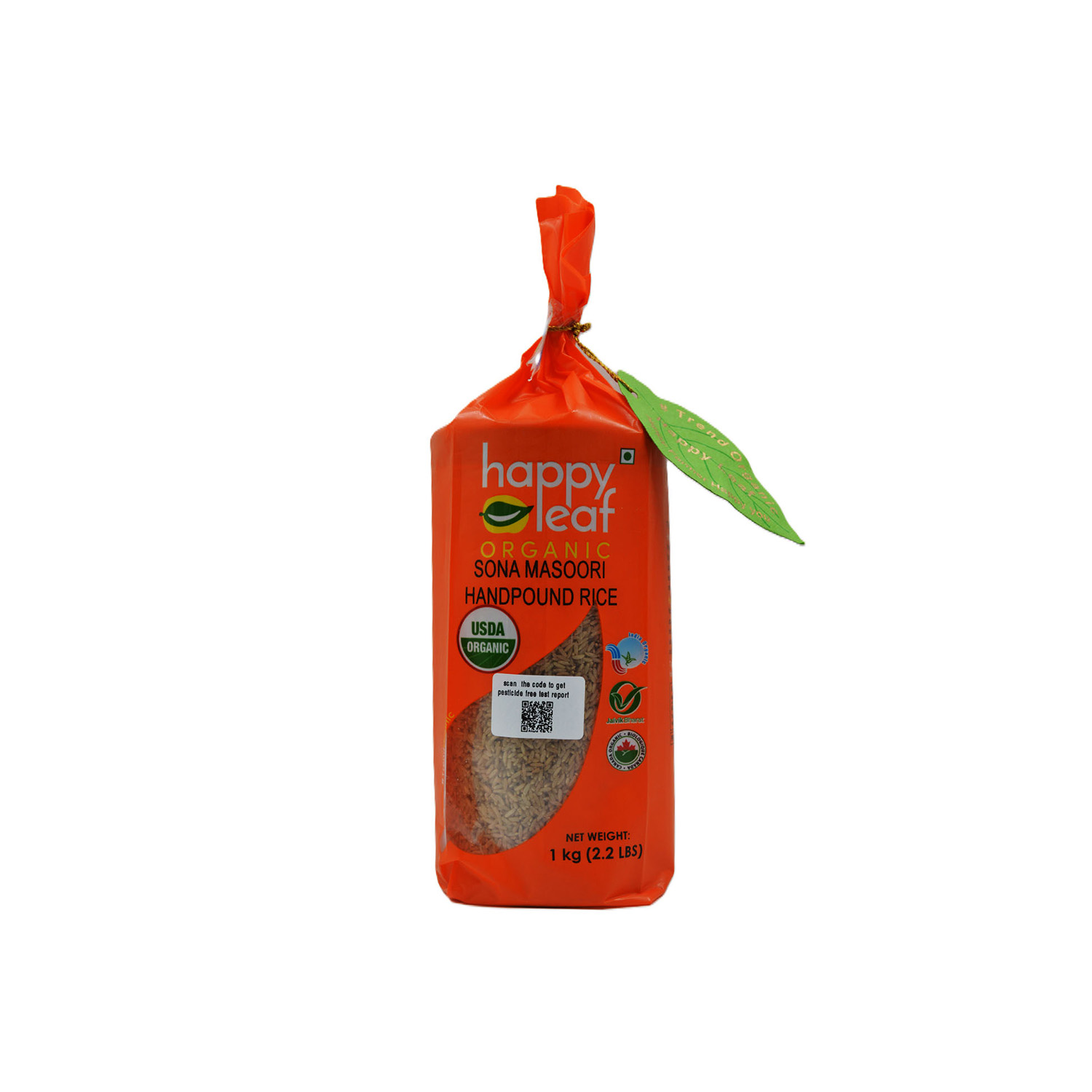 Happy Leaf Organic Rice Sona Masoori Hand Pound 1 Kilogram
