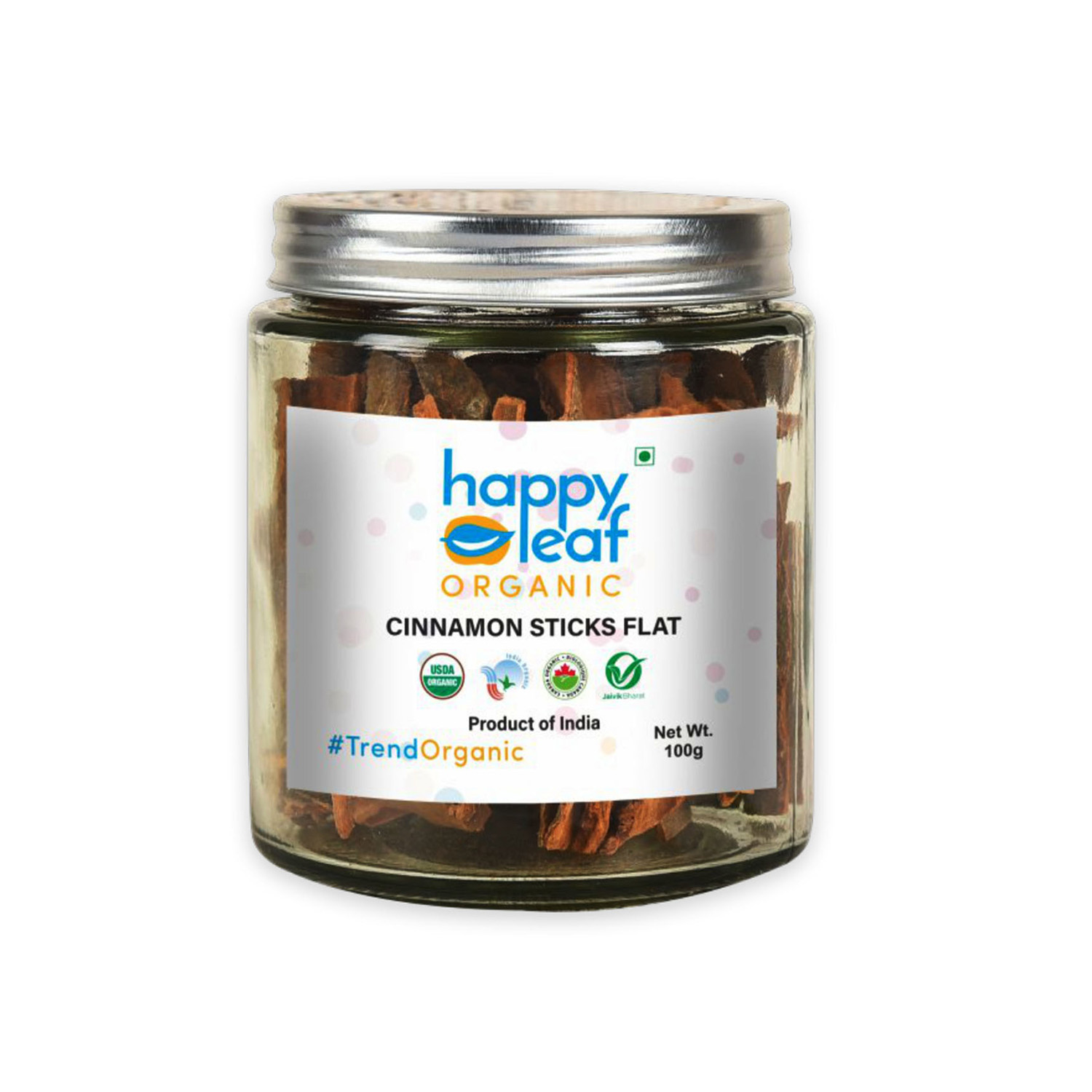 Happy Leaf Organic Cinnamon Sticks Flat 100 grams