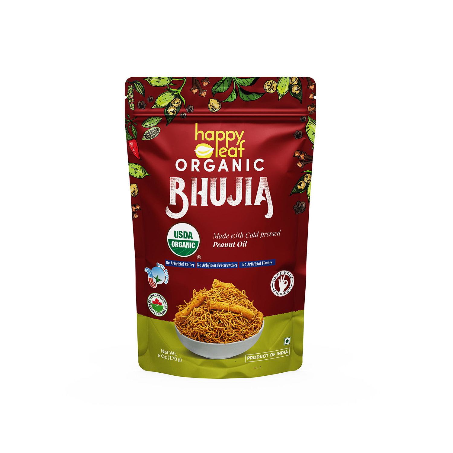 Happy Leaf Organic Regular Bhujia 6 ounces